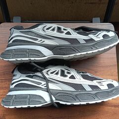 新品 25.5cm メンズ スニーカー ブラック グレー 厚底 シューズ 識別番号:【N491-S】の画像