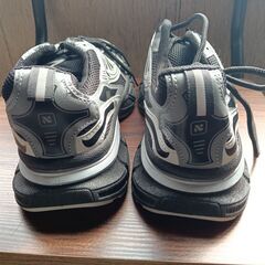 新品 25.5cm メンズ スニーカー ブラック グレー 厚底 シューズ 識別番号:【N491-S】の画像