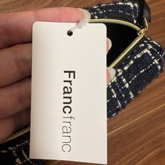 新品タグ付き　Francfranc ツイードポーチの画像