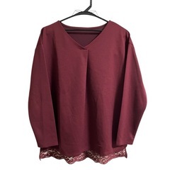 後ろレースのトップスの画像