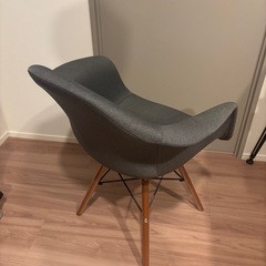 【LOWYA】[2脚]
 アームシェルチェア ウッド脚ファブリック張地 の画像