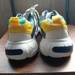 新品 25cm メンズ スニーカー ホワイト 厚底 男女兼用 シューズ 識別番号:【N494-S】の画像