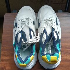 新品 25cm メンズ スニーカー ホワイト 厚底 男女兼用 シューズ 識別番号:【N494-S】の画像