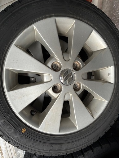 スタッドレス ダンロップ スズキ純正アルミ付き！155/65R14 PCD100 4穴