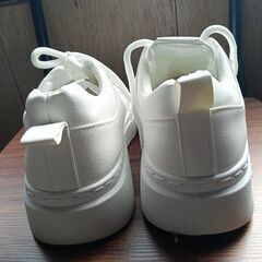 新品 25.5cm メンズ スニーカー ホワイト 厚底 シューズ 普段着 識別番号:【N496-S】の画像