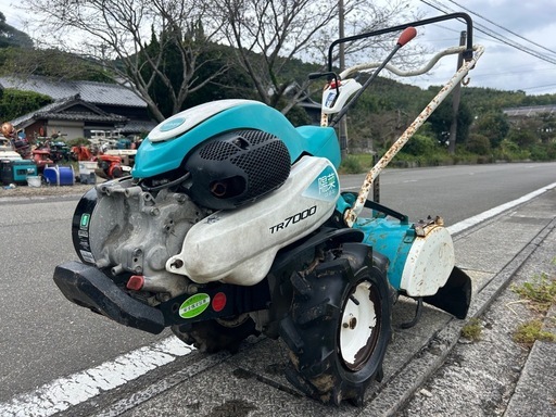 クボタ TR7000 管理機 耕運機 陽菜 畝立て 6.2馬力 家庭菜園 正転逆転 耕うん幅550m デフロック　ロータリー閉開　けいかるスタート　宮崎　簡易始動動画あり