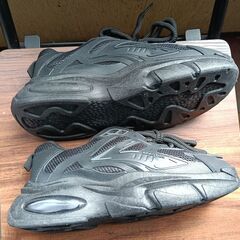 新品 24.5cm レディース スニーカー ブラック 厚底 シューズ 識別番号:【N497-S】の画像