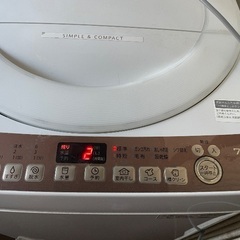 洗濯機 7kg 2020年製 ES-T712 SHARP の画像