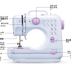 新品未使用　実用　コンパクト　ミシン　パープルの画像