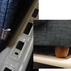 3人掛けソファ 幅180cm ハイバック 背もたれ取り外し ネイビー系 紺 ファブリック スイートデコレーション 札幌 手稲の画像