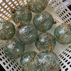 10球　グーリンXゴールド　ゴージャスなオーナメント ガラス風　クリスマス　デコレーション　ボール飾りの画像