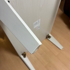 白・木目・折りたたみローテーブルの画像