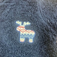 60〜70 ネイビー フリースロンパース カバーオールの画像