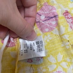 80甚平セット ピンク・黄色　女の子　金魚の画像