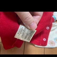 70 花柄着物風ベビー服　足袋風靴下つきの画像