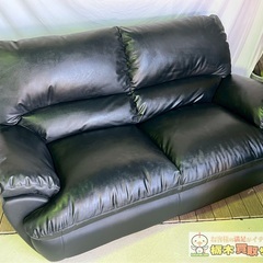 【A149】NITORI/ニトリ Nシールド 2人掛けソファ 黒の画像