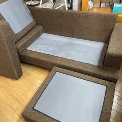 L字ソファ ブラウン ほつれあり 中古の画像