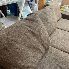 L字ソファ ブラウン ほつれあり 中古の画像