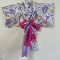 子供用浴衣 120cm 花柄 紫の画像