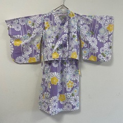 子供用浴衣 120cm 花柄 紫の画像