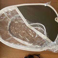 リトルキディーズ　後ろ乗せレインカバー　かーきカーキの画像