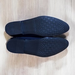 ネイビー レースアップ シューズ 27.5cm 紳士 革靴風の画像