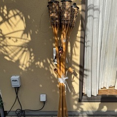 【国分寺】バンブーパーティートーチ　約150センチ　4本セット　アウトドア　ふた付き　　ジョイフル本田で購入　の画像