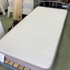 【リサイクルショップ ピカソ 小松原】✨🛏️【シンプルスチールフレーム シングルベッド】機能性快適すのこ＆マットレスセット グレー🛏️✨★4070★の画像