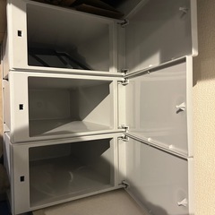 ニトリ　横型3分別 プッシュペールワゴン(60L)の画像