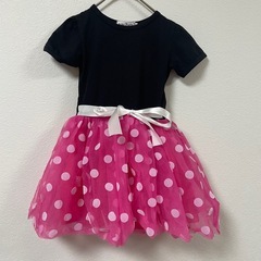 ミニーちゃん NNJXD 120cm 半袖ワンピース 黒・ピンクの画像