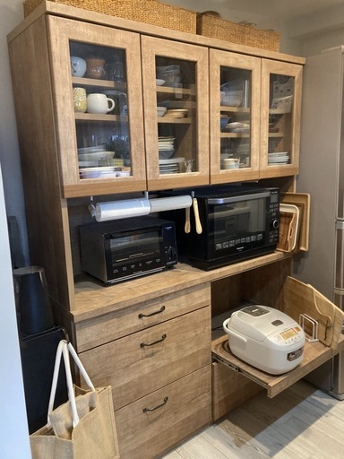 【再販/価格変更】LOWYA 茶色 2024年購入 食器棚