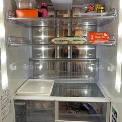 SHARP 冷蔵庫 2015年製 465L SJ-XF47A-C 6ドア 観音開きタイプ 冷蔵庫マット付きの画像