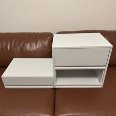 新古品　シンプルな収納BOX3点セット　スタッキングかのう可能の画像