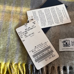 ジョンストンズ 大判 カシミアストール Yellow and Grayの画像