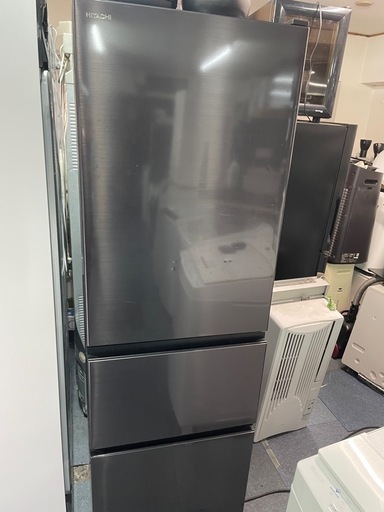 北九州市内配送無料　保証付き 2020年製冷蔵庫 Vタイプ ブリリアントブラック R-V38NV-K [375L /3ドア /右開きタイプ]