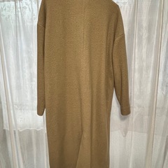 ベージュ ロングコート ボタン付き3Lの画像