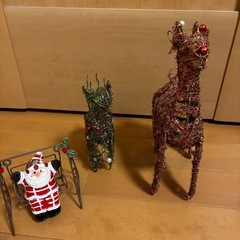 クリスマス雑貨　　トナカイ　サンタ置物の画像