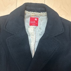 アースミュージックエコロジー 黒 ピーコート　ポケット付き　Aラインコートの画像