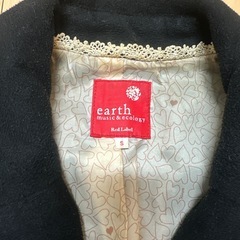 アースミュージックエコロジー 黒 ピーコート　ポケット付き　Aラインコートの画像