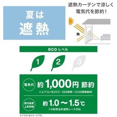 遮光・遮熱カーテン2枚　遮熱・ミラーレース２枚　計4枚セット　① 100×178の画像