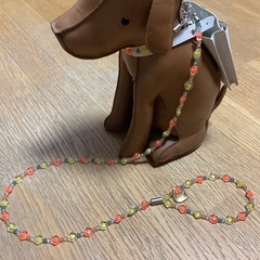 犬　ペット用リード　リード　首輪　ビーズ　カラフルビーズの画像