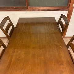 木製ダイニングテーブル　椅子4脚　セット　の画像