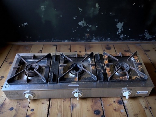 ターダ TAADA GAS APPLIANCE 3口 三口 ガスコンロ 天然ガス 業務用ガスコンロ 飲食店 ガステーブル 動作未確認 LPガス D