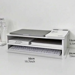 パソコン PC 卓上 机上台 モニター台 キーボード収納 幅500mmの画像