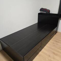 ベッド 大容量 Every-IN 収納ベッド エブリーイン スライド収納付き ベッドフレームのみ シングル 69,800円の画像