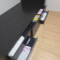 ベッド 大容量 Every-IN 収納ベッド エブリーイン スライド収納付き ベッドフレームのみ シングル 69,800円の画像