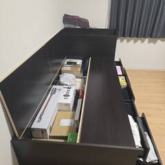 ベッド 大容量 Every-IN 収納ベッド エブリーイン スライド収納付き ベッドフレームのみ シングル 69,800円の画像