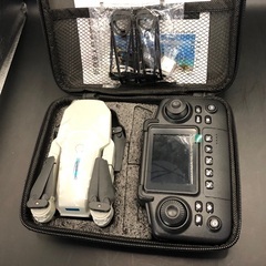 新品【159】E88air HDデュアルカメラ スクリーンリモコン＋WiFi伝送 折りたたみドローン（ライトグレー）の画像