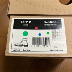 ドクターマーチン　Dr.Martens Capper ブラックレザー ハイカットブーツ　22cmの画像