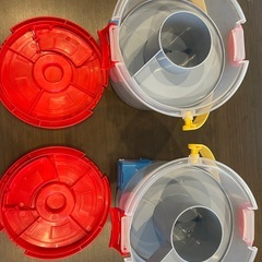 トミカ ミニカー収納バケツ 2個セット　でるでるバケツの画像